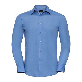 Russell Collection Mens Poplin Tailored Long-Sleeved Shirt