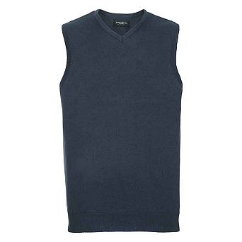 Russell Collection Mens Knitted V Neck Sleeveless Sweatshirt