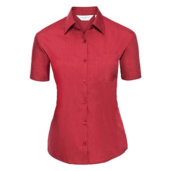 Russell Collection Womens/Ladies Classic Polycotton Easy-Care Short-Sleeved Shirt