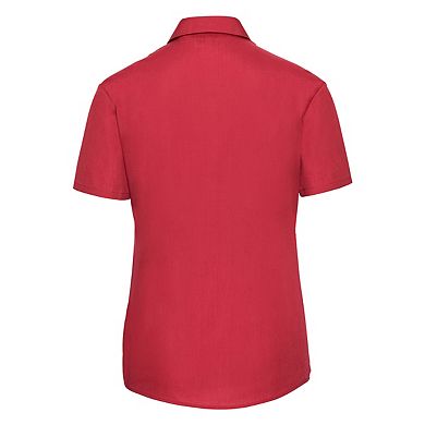 Russell Collection Womens/Ladies Classic Polycotton Easy-Care Short-Sleeved Shirt