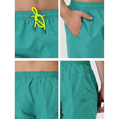 2 Packs Men's Shorts Drawstring Waist Board Shorts Inner Mesh Lining Swimwear