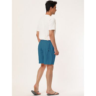 2 Packs Men's Solid Beach Shorts Drawstring Surfing Mesh Lining Swimwear Board Short with Pockets