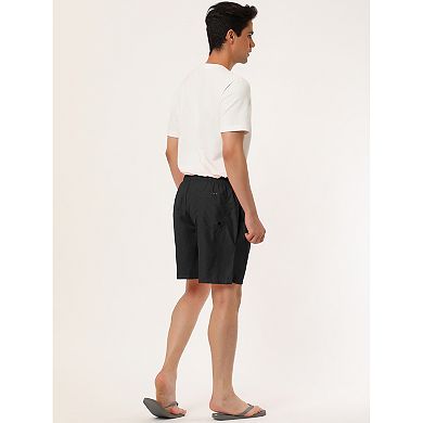 2 Packs Men's Solid Color Beach Shorts Drawstring Surfing Mesh Lining Swimwear