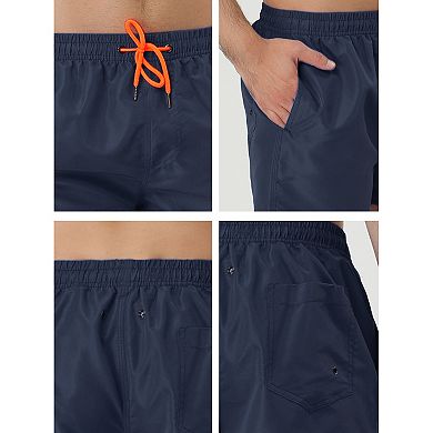 2 Packs Men's Shorts Drawstring Waist Mesh Lining Swimwear Casual Board Shorts