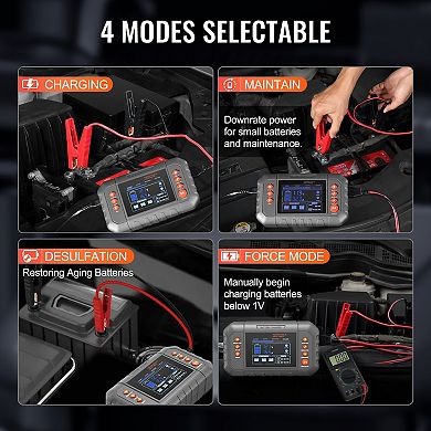 20-Amp Battery Charger/Maintainer with LCD Display & Desulfation Mode