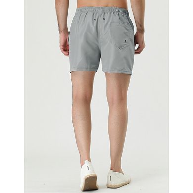 2 Packs Men's Drawstring Waist Solid Color Mesh Lining Board Shorts with Pockets