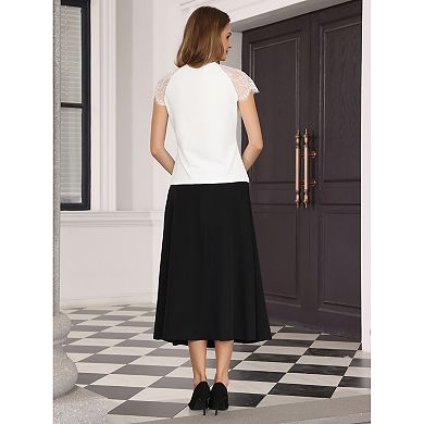 Women's Lace Short Sleeve Tops Casual Summer Blouse Tee Shirt