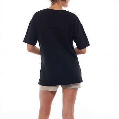 Women's Maternity Shirts Short Sleeve SweatShirt Casual Round Neck Hidden Zipper Split Side Tops