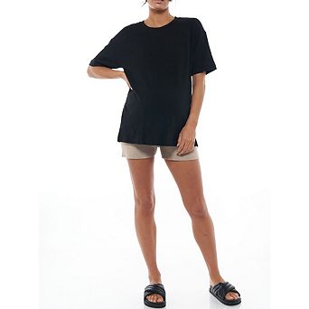 Women's Maternity Shirts Short Sleeve SweatShirt Casual Round Neck Hidden Zipper Split Side Tops