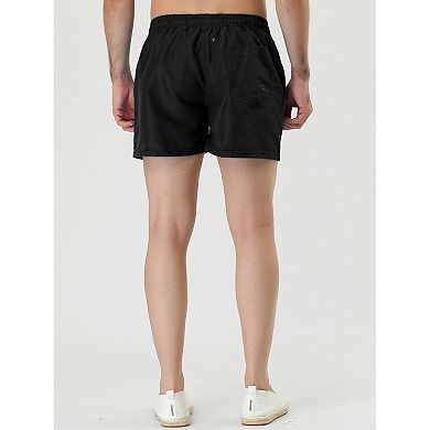 2 Packs Men's Board Shorts Drawstring Waist Swimwear Mesh Lining Square Cut Shorts