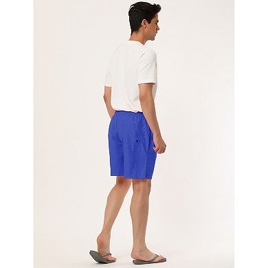 2 Packs Men's Solid Beach Shorts Drawstring Surfing Mesh Lining Board Shorts with Pockets