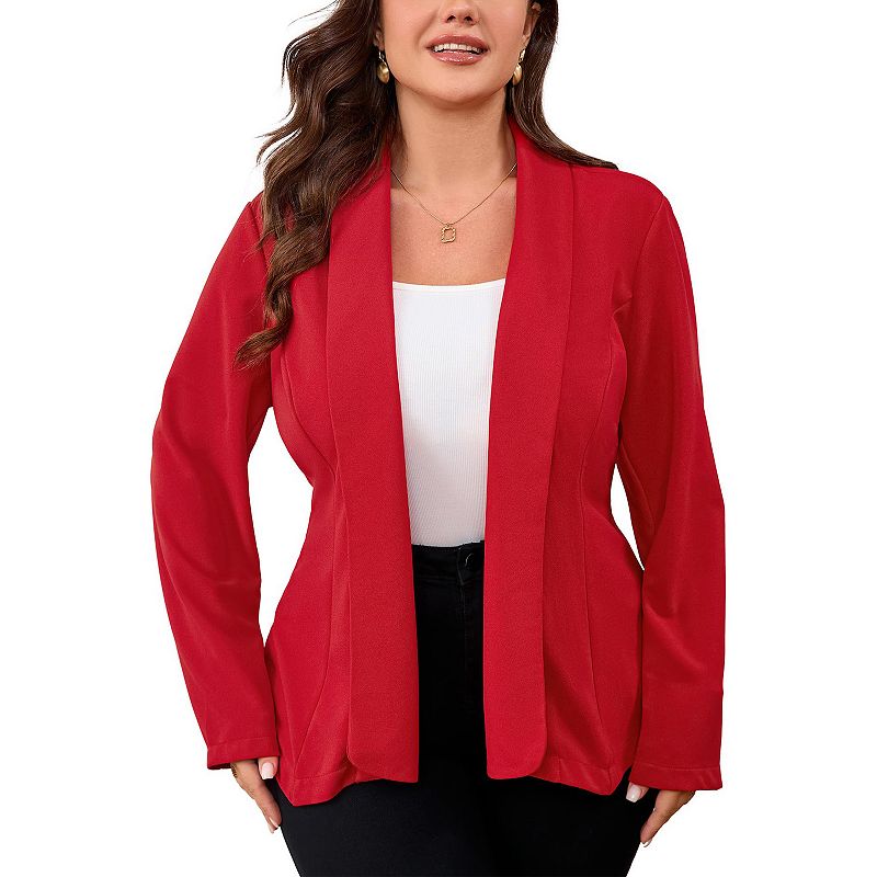 womens casual dress jackets Women Plus Size Open-Front Blazer Solid Color Long Sleeve Cardigan Work Office Jacket A Line Long Sleeve Summer published: October2023 Color:Light Blue Organza Made with good