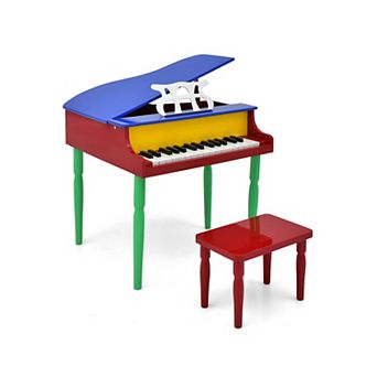 30-Key Wooden Kids Piano with Bench and Music Stand for Ages 38