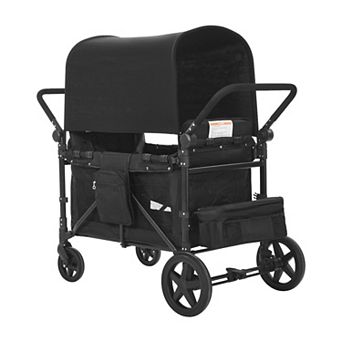 4-Wheel Pet Stroller for Small & Medium Dogs, 66 lbs Capacity, Black