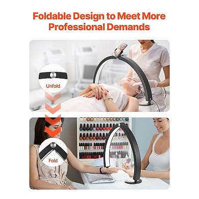 40W Half Moon Nail Desk Lamp with Adjustable Color Temperature