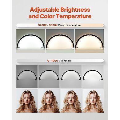 40W Half Moon Nail Desk Lamp with Adjustable Color Temperature