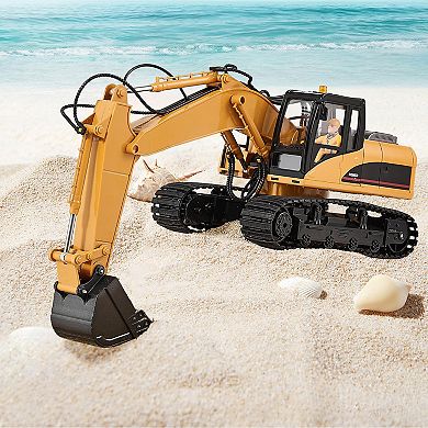 3-in-1 Remote Control Excavator with Metal Shovel, 1:14 Scale for Kids