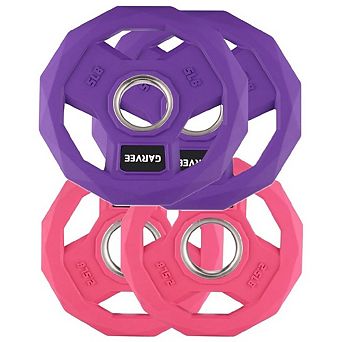 2-In-1 Cast Iron Rubber Coated Color-Coded Weight Plates 2.5LBx2, 5LBx2