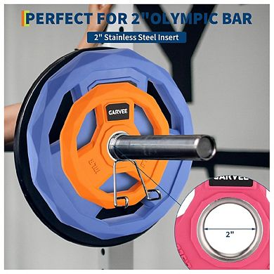 2-In-1 Cast Iron Rubber Coated Color-Coded Weight Plates 2.5LBx2, 5LBx2