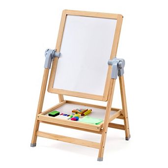 2-in-1 Wooden Art Easel with Foldable Design & Dual-Sided Boards