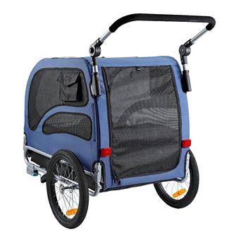 2-in-1 Dog Bike Trailer & Stroller, 66 lbs Capacity, Orange/Gray