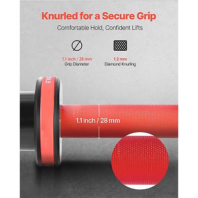 4FT Barbell Bar 2-Inch Olympic Weight Bar Knurled Grip 550 LB Capacity