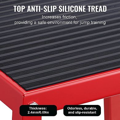 3-in-1 Plyometric Jump Box Set, 12/18/24 Inch Anti-Slip Agility Box, Red
