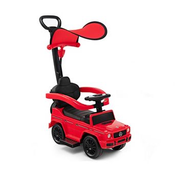 3-in-1 Mercedes-Benz G350 Ride-On Push Car with Canopy - Red