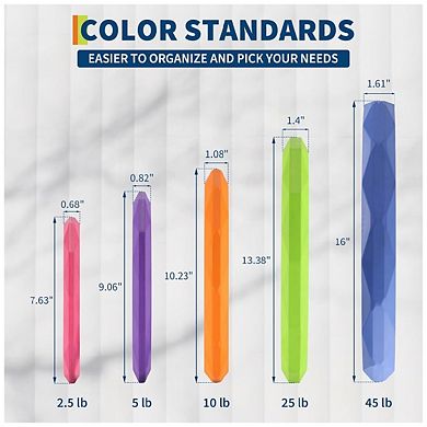2-In-1 Cast Iron Rubber Coated Color 2.5LB, 5LB, 10LB, 25LB, 35LB, 45LB Options