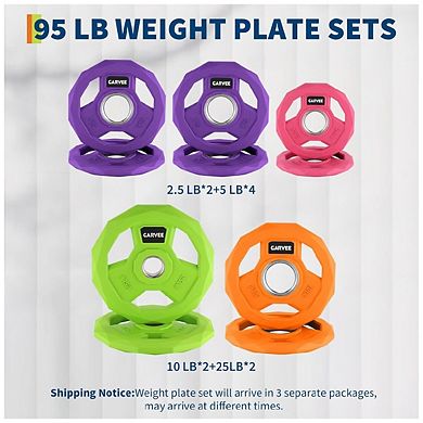 2-In-1 Cast Iron Rubber Coated Color 2.5LB, 5LB, 10LB, 25LB, 35LB, 45LB Options