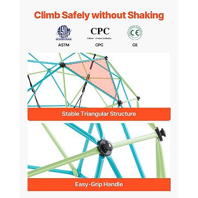 10FT Kids Climbing Dome 1000 LB Capacity with Saucer Swing