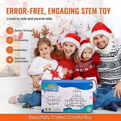 120-Piece Fort Building Kit, STEM Construction Toys