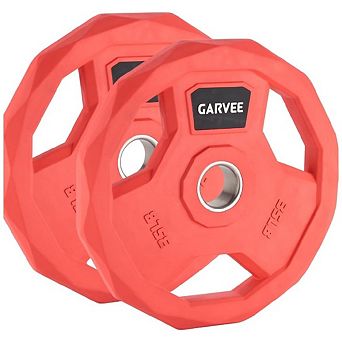 2-In-1 Cast Iron Rubber Coated Color-Coded Weight Plates 35LB x2