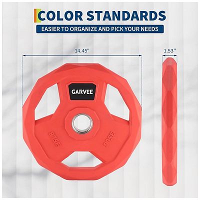 2-In-1 Cast Iron Rubber Coated Color-Coded Weight Plates 35LB x2