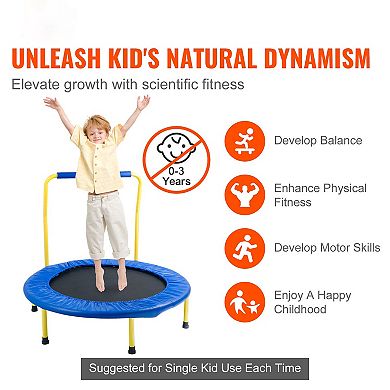 3FT Kids Trampoline Foldable Indoor Outdoor Mini Trampoline