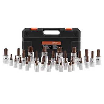 34 pc Torx Bit Socket Set with Tamper-Proof & Standard Sizes