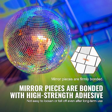 12" Mirror Disco Ball Hanging Party Decoration for Dance & Events