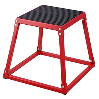 18 Inch Steel Plyometric Jump Box, Anti-Slip Fitness Platform, Red