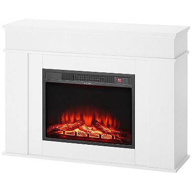 43" Freestanding Electric Fireplace Stove Heater with Mantel 1500W White