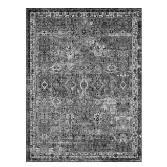 Vintage Area Rug Faux Wool Non-Slip Mashion Washable Indoor Floor Rug - Laundry Room Bedroom