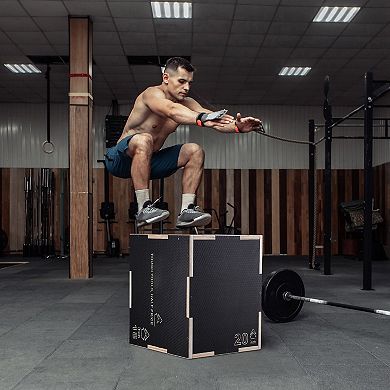 3-in-1 Plyo Jump Box 20/18/16" Wooden Agility Training Box