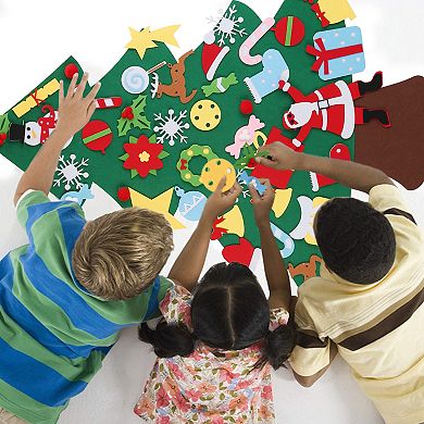 DIY Felt Christmas Tree 41 Detachable Ornaments for Kids
