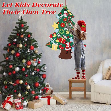 DIY Felt Christmas Tree 41 Detachable Ornaments for Kids
