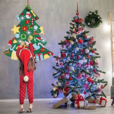 DIY Felt Christmas Tree 41 Detachable Ornaments for Kids