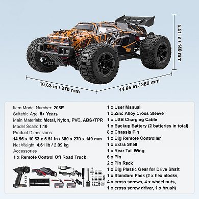 1:10/1:14 Scale 4WD RC Racing Car