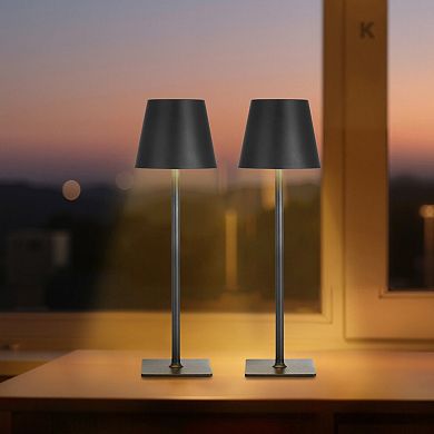 2-Pack Black Cordless Lamps with 3000-6500K Color Temperature Range