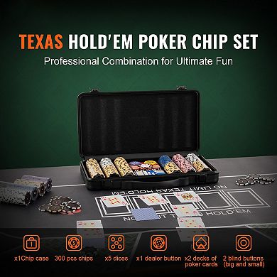 300-Piece Poker Chip Set with Case and Casino-Style Chips