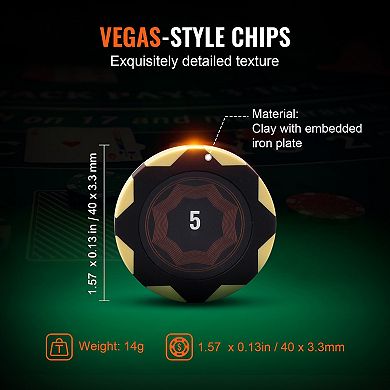 300-Piece Poker Chip Set with Case and Casino-Style Chips