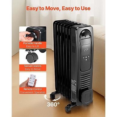 1500W Oil Filled Radiator with Digital Controls & 24-Hour Timer