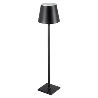 2-Pack Black Cordless Table Lamps with Detachable Lampshades